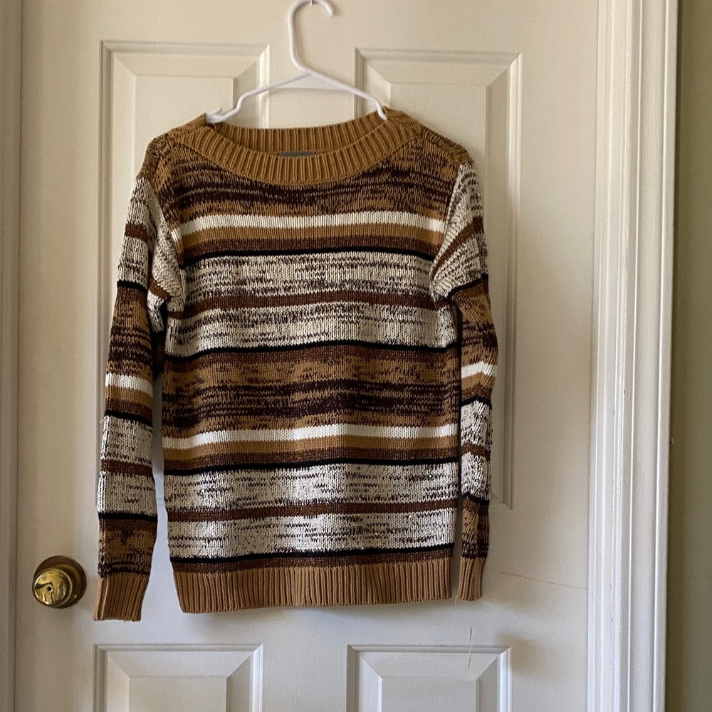 Striped Brown and Cream Sweater